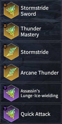 Stormstride Sword, Thunder Mastery, Stormstride, Arcane Thunder, Assassin's Lunge • Ice-Wielding, & Quick Attack